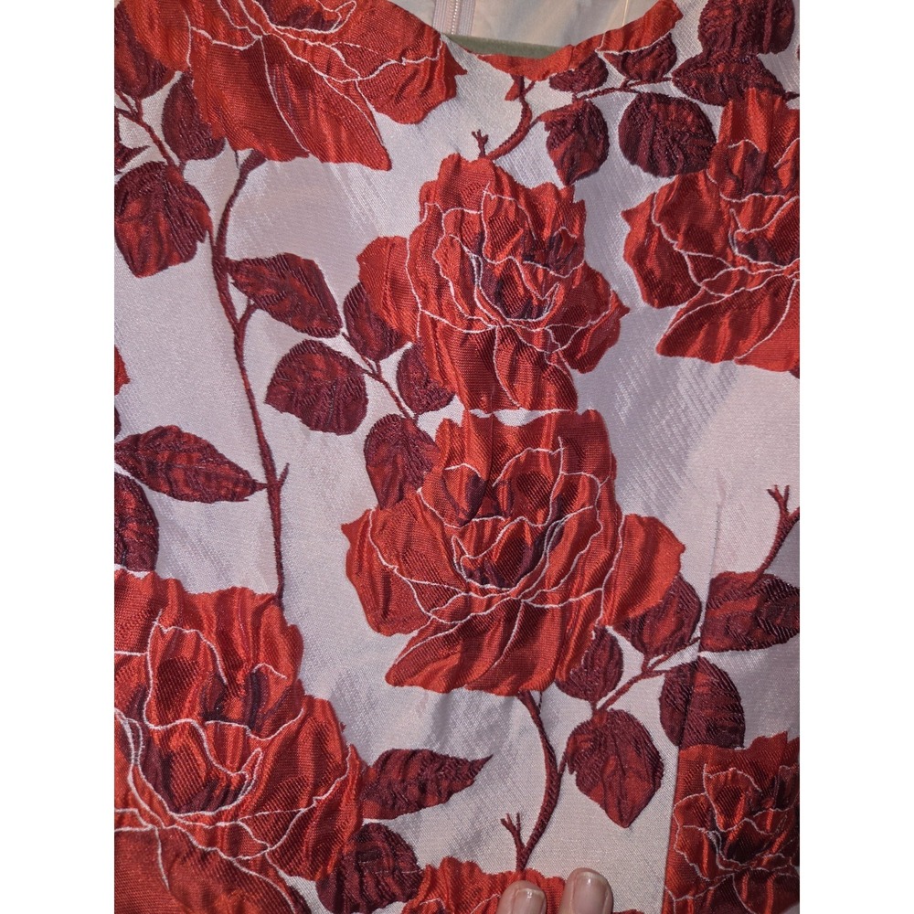 Sister Jane Wild Berry Floral Jacquard Mini Dress. Vibrant Rose. M - Picture 6 of 13